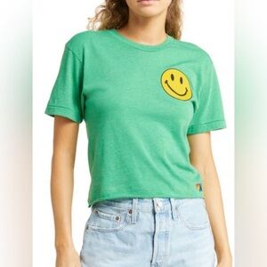Aviator Nation SMILEY 2 BOYFRIEND TEE - Green